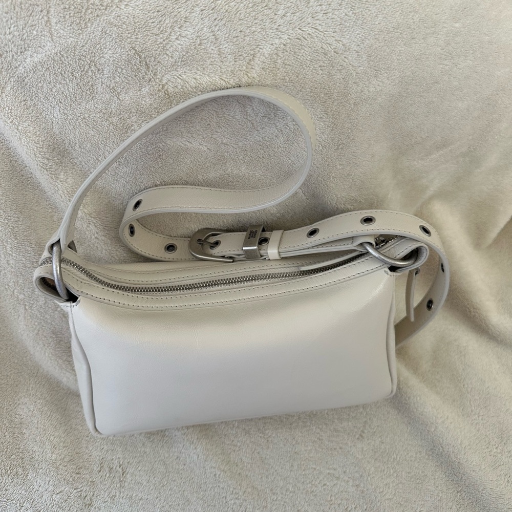 MARGESHERWOOD Outpocket Hobo Mini bag in cream glossy leather - Picture 7 of 10